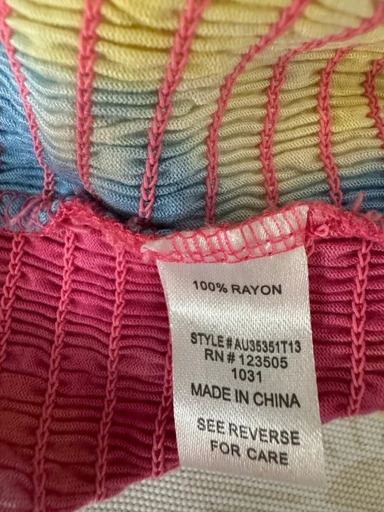 Tie-Dye Smocked Tube Top - Pink Blue Multicolor - Picture 6 of 7